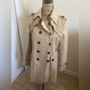 Timeless Tan Double-Breasted Trench Coat size 10